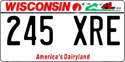 WI license plate 245XRE