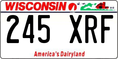 WI license plate 245XRF