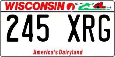 WI license plate 245XRG