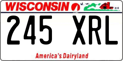 WI license plate 245XRL