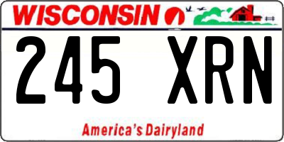 WI license plate 245XRN