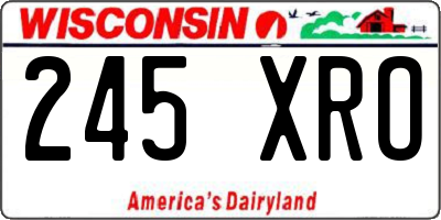 WI license plate 245XRO