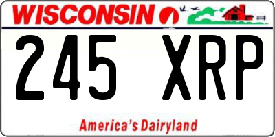 WI license plate 245XRP
