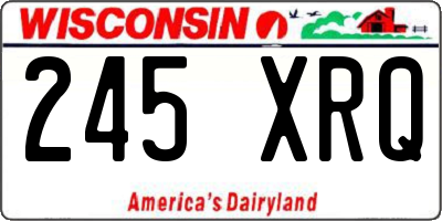 WI license plate 245XRQ