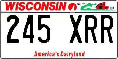 WI license plate 245XRR