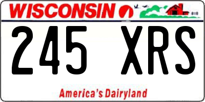 WI license plate 245XRS