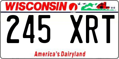 WI license plate 245XRT