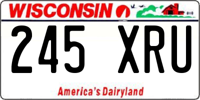 WI license plate 245XRU