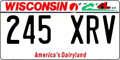 WI license plate 245XRV