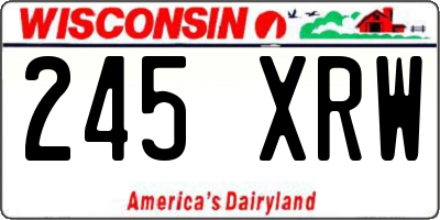 WI license plate 245XRW