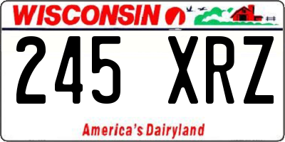 WI license plate 245XRZ