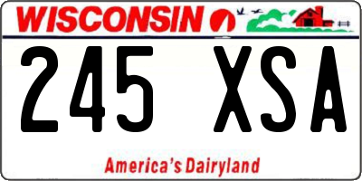 WI license plate 245XSA