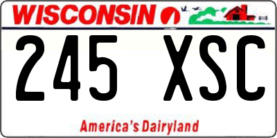 WI license plate 245XSC