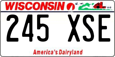 WI license plate 245XSE