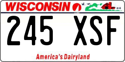 WI license plate 245XSF