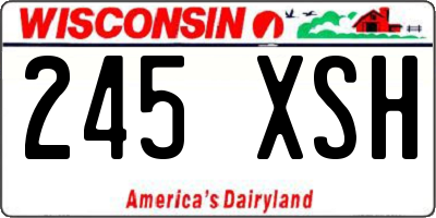 WI license plate 245XSH