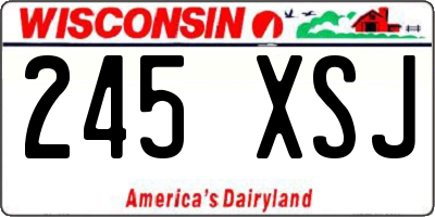 WI license plate 245XSJ