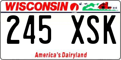 WI license plate 245XSK