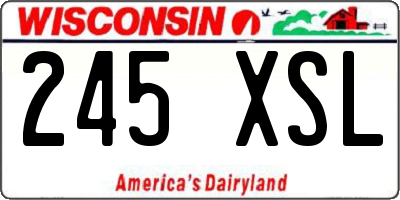 WI license plate 245XSL