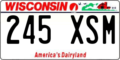WI license plate 245XSM