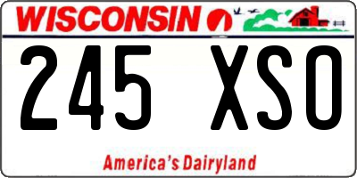 WI license plate 245XSO