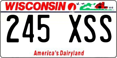 WI license plate 245XSS