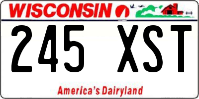 WI license plate 245XST