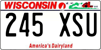 WI license plate 245XSU