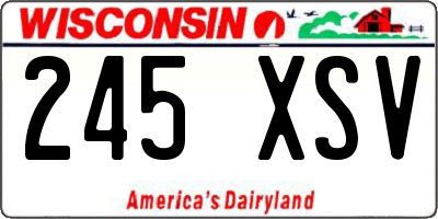 WI license plate 245XSV