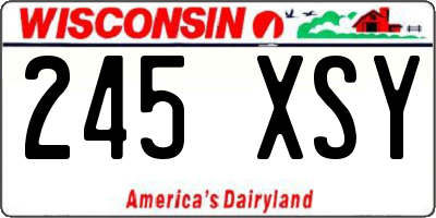 WI license plate 245XSY