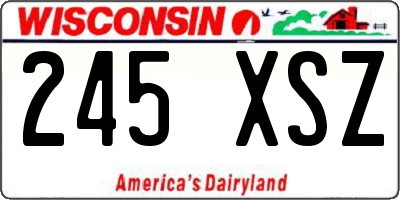WI license plate 245XSZ