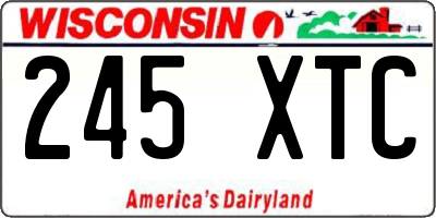 WI license plate 245XTC
