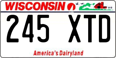 WI license plate 245XTD