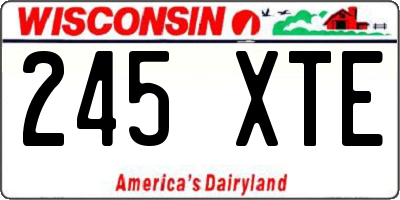 WI license plate 245XTE