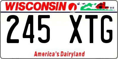 WI license plate 245XTG
