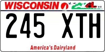 WI license plate 245XTH