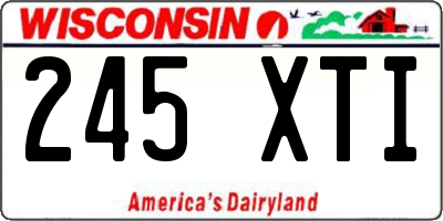 WI license plate 245XTI