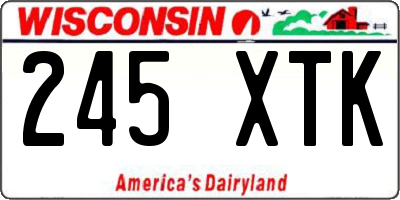 WI license plate 245XTK