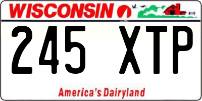 WI license plate 245XTP