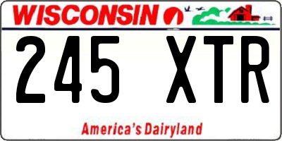 WI license plate 245XTR