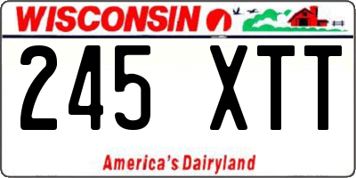 WI license plate 245XTT