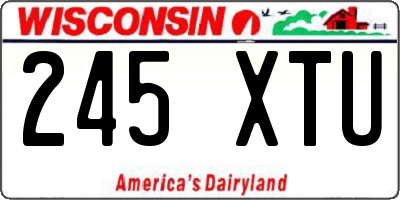 WI license plate 245XTU