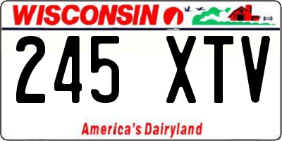 WI license plate 245XTV