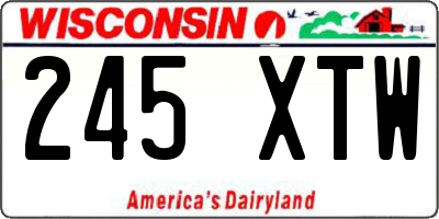 WI license plate 245XTW