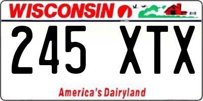 WI license plate 245XTX