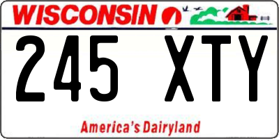 WI license plate 245XTY
