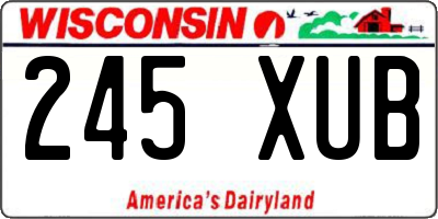 WI license plate 245XUB