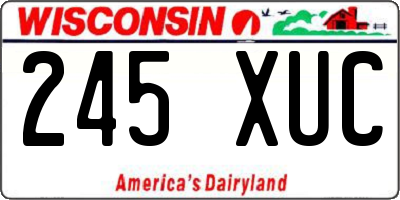 WI license plate 245XUC