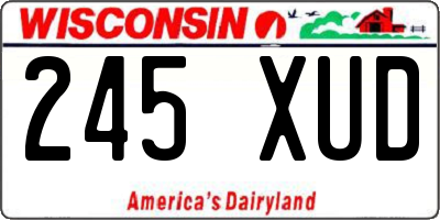 WI license plate 245XUD