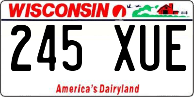WI license plate 245XUE